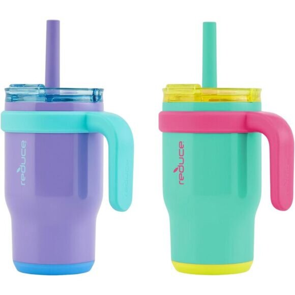 REDUCE Coldee Tumbler for Kids with Handle  2 Pack Spill-Proof & Insulat 14oz - Picture 1 of 10
